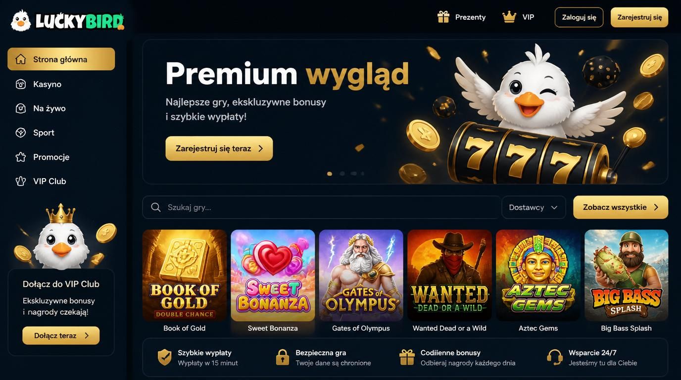 Ekran startowy aplikacji z dużymi kaflami i przyciągającym wzrok designem