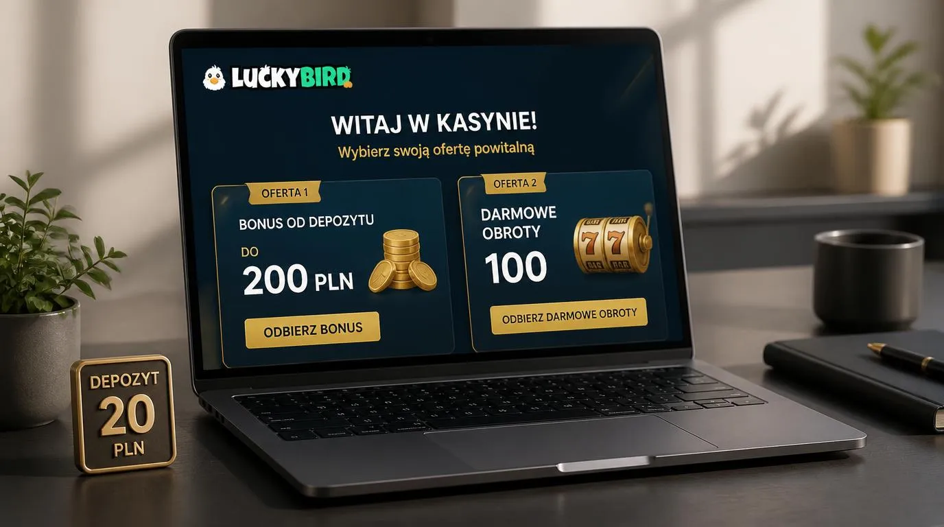 Ekran oferty powitalnej z bonusem od depozytu i darmowymi spinami
